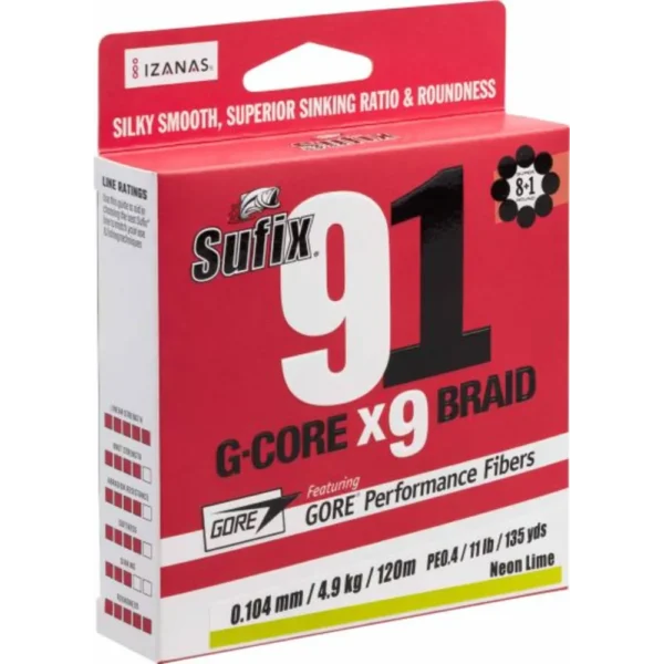 Sufix 91 G-Core gevlochten lijn - 300m